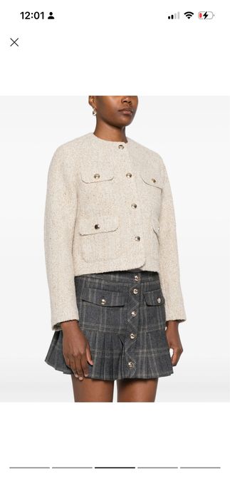 Maje яке сако букле със златисти емблематични копчета ново