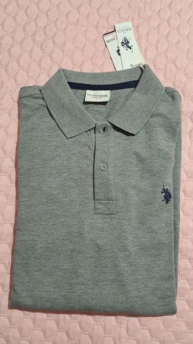 Продавам сива поло тениска с дълъг ръкав U.S. Polo