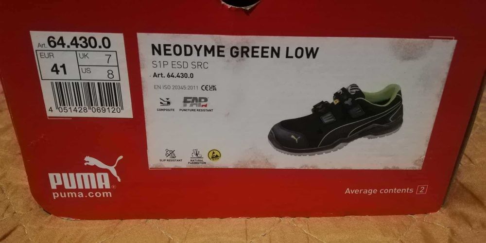 Работни обувки Puma  NEODYME GREEN LOW  стелка 27.5