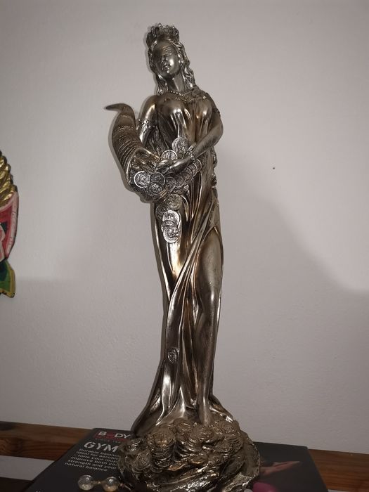 Коледа дойде. Голяма 50см Красива сребриста бронирана статуетка /фигур