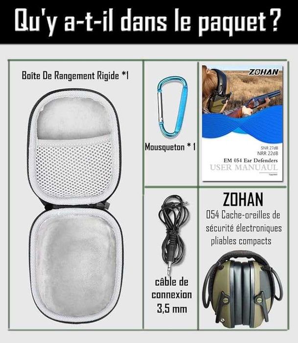 ZOHAN 054 Polygon Електронни слушалки за стрелба