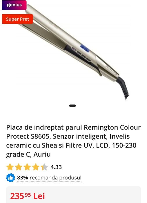 Remington Colour Protect Placa de indreptat parul