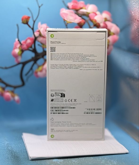 НОВ!!! APPLE iPhone 17 Pro Max, 256GB, 5G, Cosmic Orange + подарък оригинален адаптер Apple