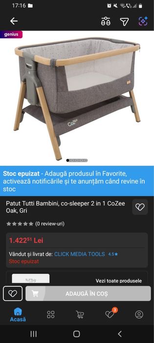 Pătuț CoZee® Bedside Sleeper