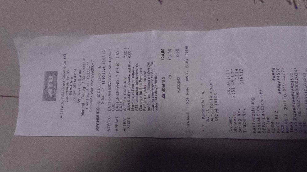 baterie auto Varta Dynamic Sli C30 54AH  12V noua