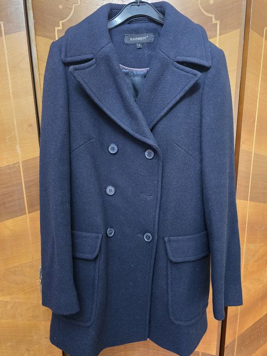 Palton lana, marime S, bleumarin, Raspberry
