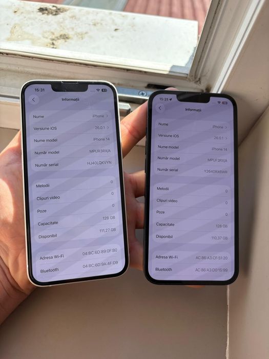 iPhone 14 BLUE/WHITE, Memorie 128GB, 84% Baterie, iOS 26.2 - IMPECABIL