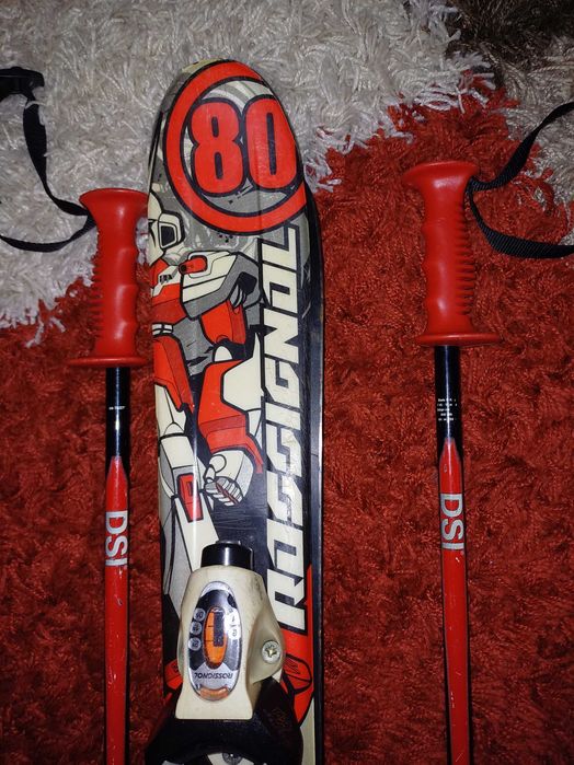 Vând schiuri copii Rossignol 80cm + bețe