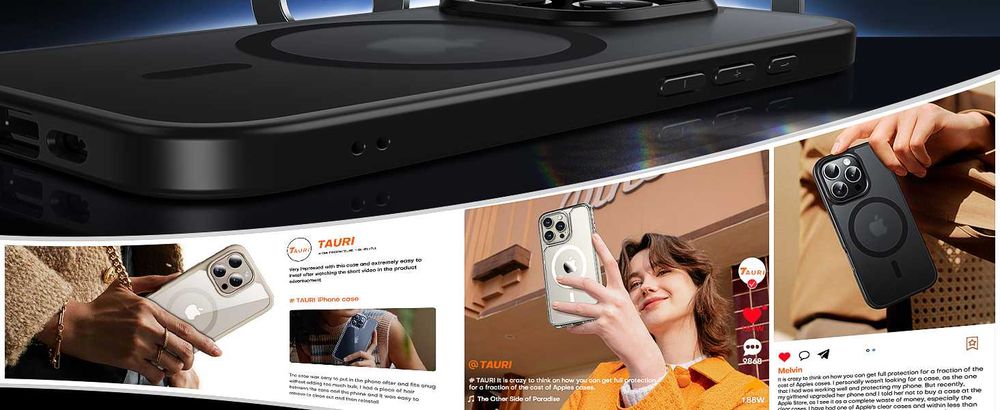 Husa TAURI iPhone 16 Pro, compatibila MagSafe, Negru Mat, sticla 9H inclusa