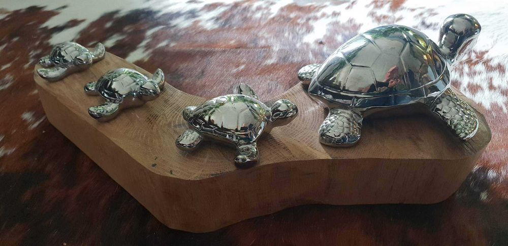 Decoratiune lemn Turtles / handmade