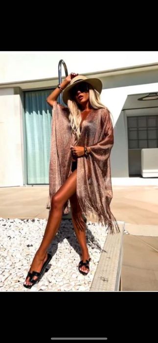 Луксозно сребристо и златисто плажно парео топмоделДубайтопхитСтилКлас