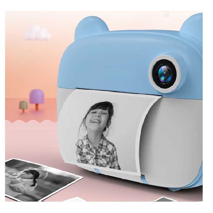 Детски фотоапарат+принтер, Син, Розов