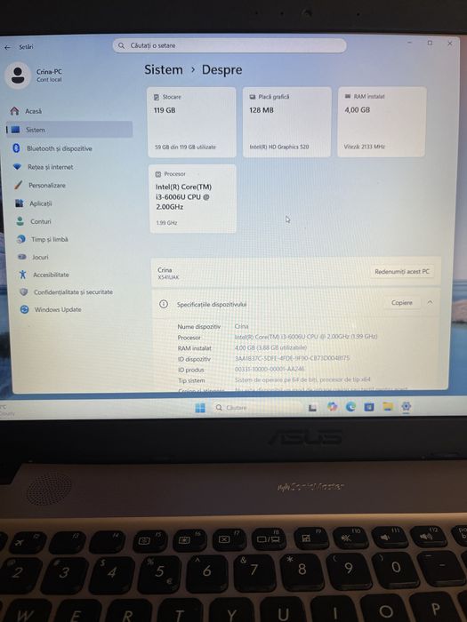 Laptop ASUS I3 generatia 6 perfect pentru scoala sau office