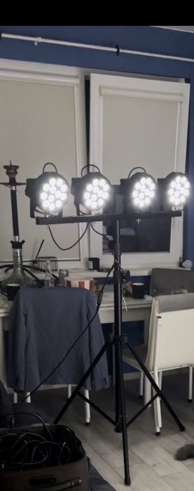 led par rgbw + uv 12x18 и стойки за осветление