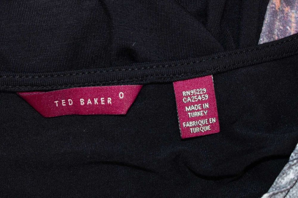TED BAKER дамска мини рокля сатенена  с принт предница XS