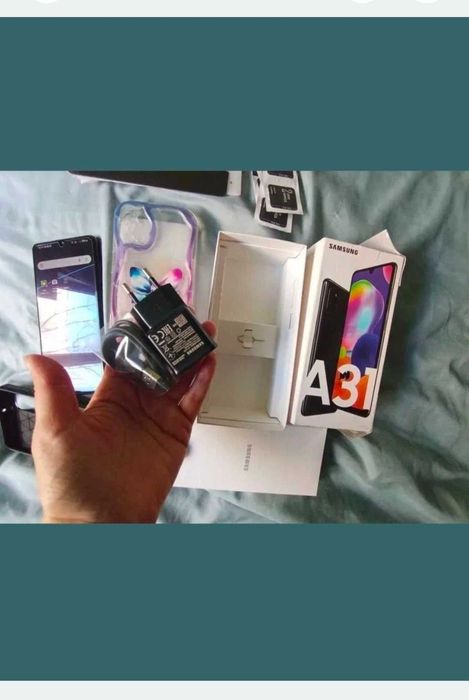 Pachet Complet: Telefon Samsung Galaxy A31 +2 Huse +5 Folii+Incarcator