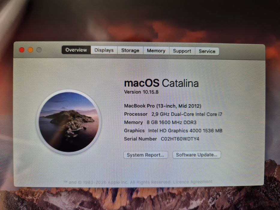Apple MacBook Pro 13" Mid 2012 A1278, i7, SSD 512GB, 8GB RAM
