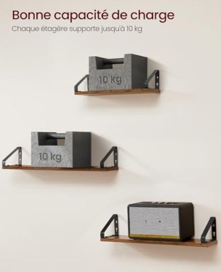 Стенни плаващи рафтове VASAGLE