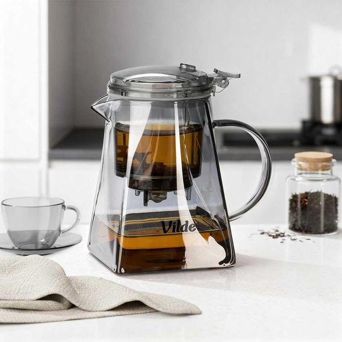 Чайник с инфузер, Ергономичен дизайн, Без капки,  730 ml