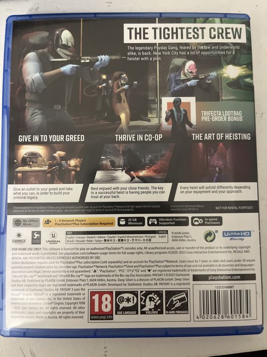 Продам игру на пс5 Payday 4