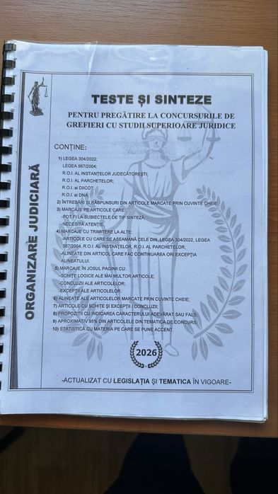 Cărți pentru admiterea la Școala Națională de Grefieri sau pentru concurs direct pe post.