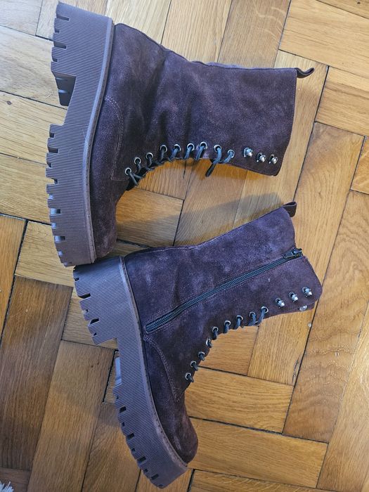 Ghete dama Benvenuti din piele naturala bordo 37