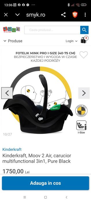 Căruț bebe 3 in 1 scaun auto