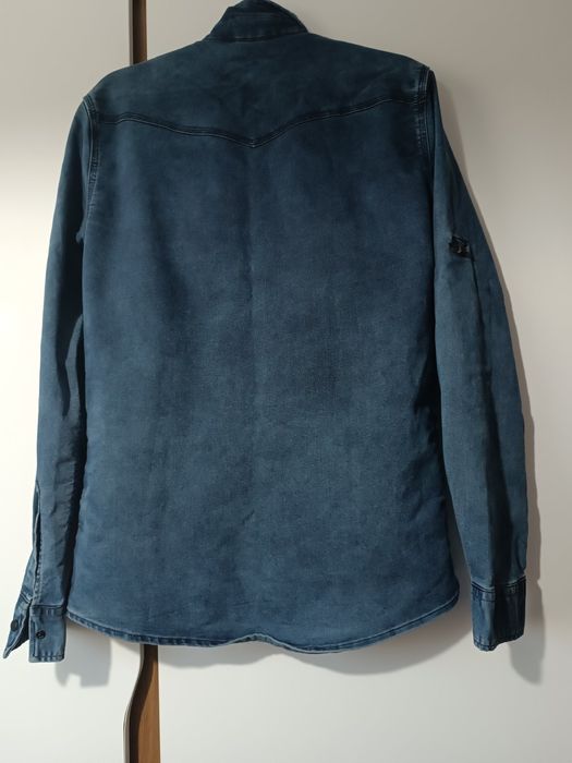 Синя мъжка дънкова риза