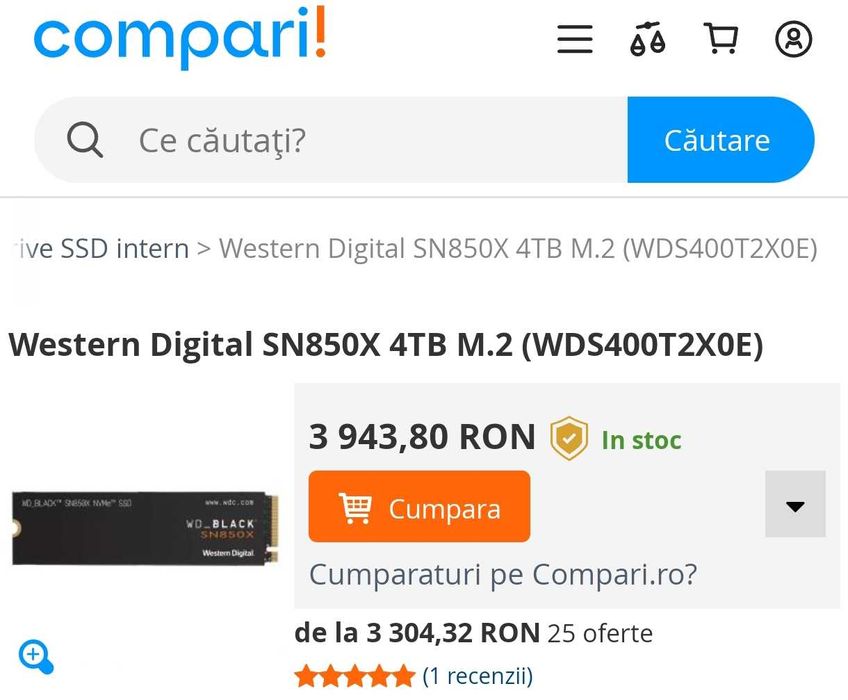 SSD Western Digital Black SN850X 4TB NVME