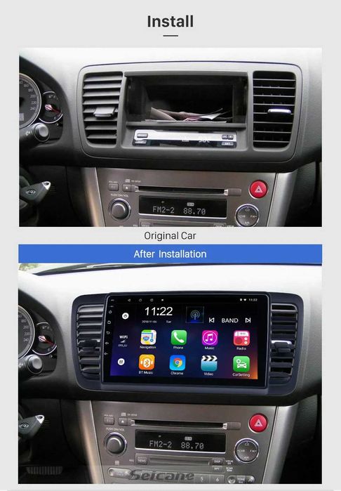 Мултимедия Android за Subaru Legacy 4, Liberty Outback 3, Навигация, Андроид радио, двоен дин, 2004 2005 2006 2007 2008 година