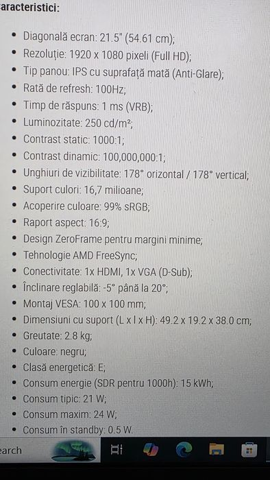 Monitor Acer EK221Q ca nou