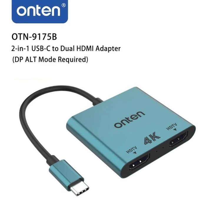 Сплиттер 2xHDMI to Type-C pto HDMI hub 4K 60HZ OTN-9175B