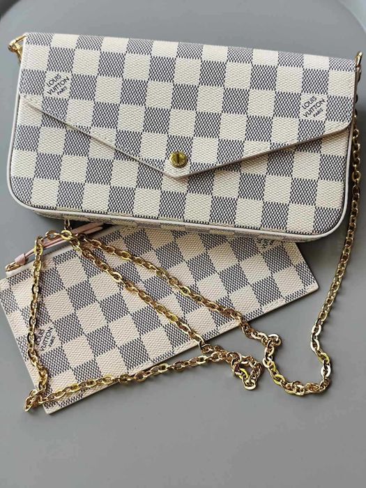 LOUIS VUITTON Дамска чанта Pochette Félicie Damier Azur
