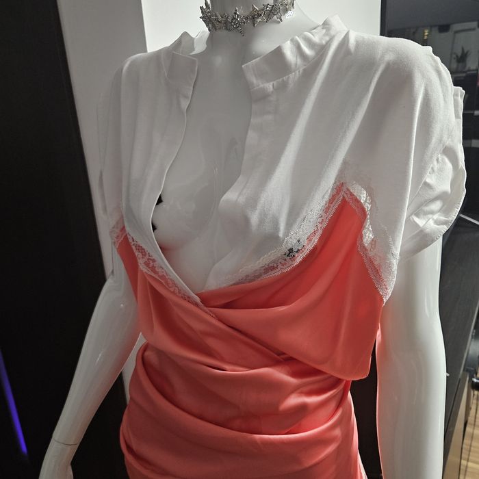 Rochie de ocazie, Midi, Cocktail, Dama, Dantela, Asimetrica, Satin, Re