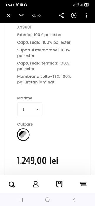 Geaca moto ixs mărimea s