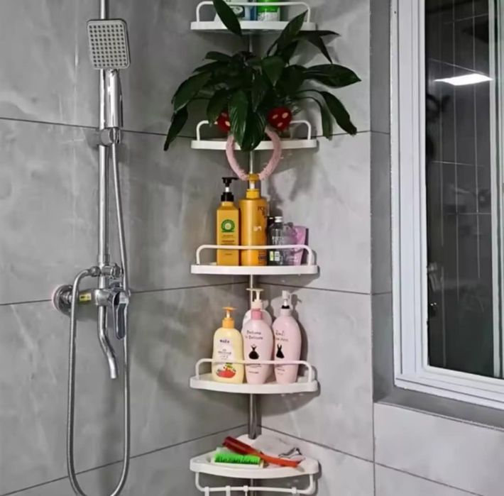 Нов Регулируем голям ъглов рафт-етажерка за баня Multi Corner Shelf