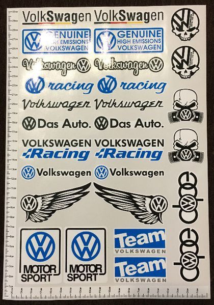 Стикери BMW AUDI VW Volkswagen Mercedes - лист А4