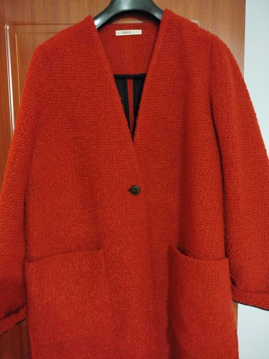 Червено палто ZARA Trafaluc –  размер L - XL