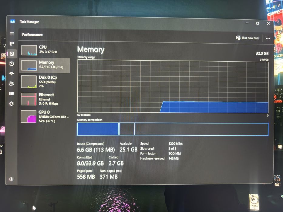 Lenovo Legion 5 Pro Ryzen 7 RTX 3060 32gb RAM
