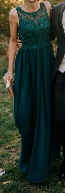 Рокля за официален повод - зелена, размер S/36 EU