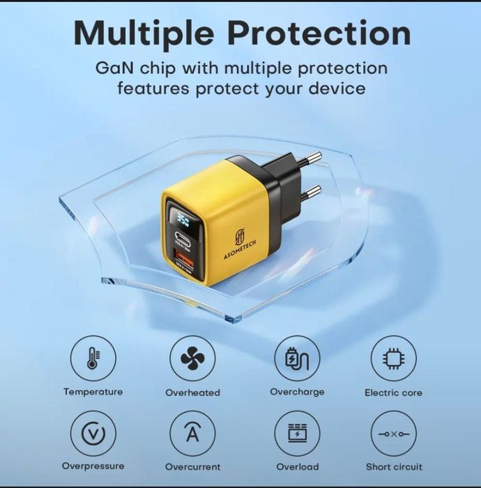 Зарядка Asometech 35w Gan 100% оригинал быстраябыстрая зарядка