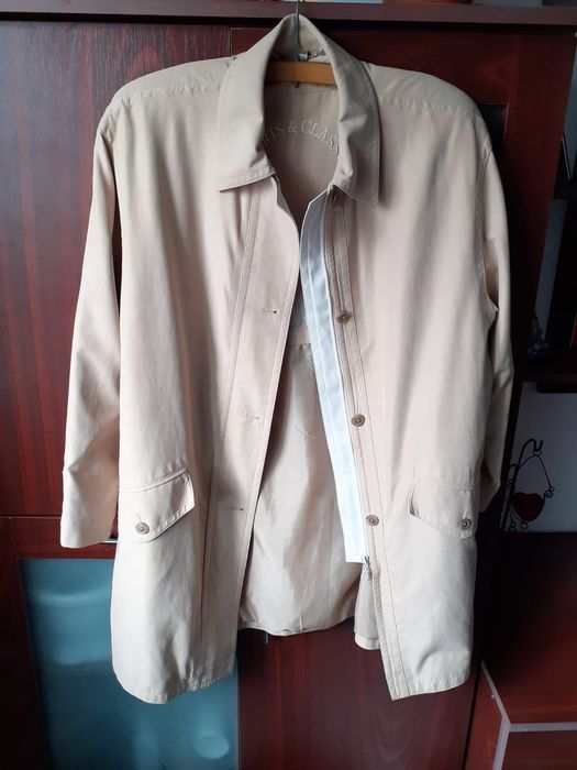 Geaca palton dama bej, noua, lungime 3/4, mărime 44 (toamna)