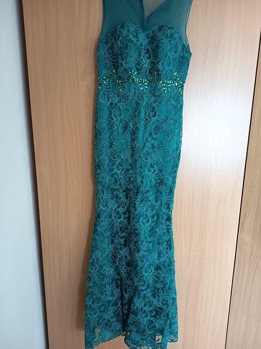 Rochie verde lunga eleganta