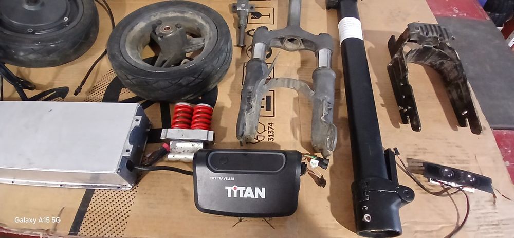 Piese second  trotineta electrica Myria Titan, baterie, roata, furca