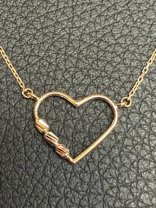 Златно колие сърце чисто ново злато Gold zlatno 14 karat 585