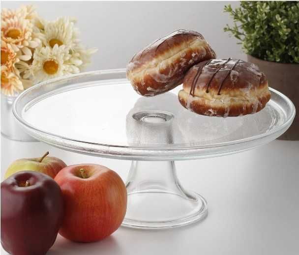 Поставка тип плато за торта и сладки от закалено стъкло 27см