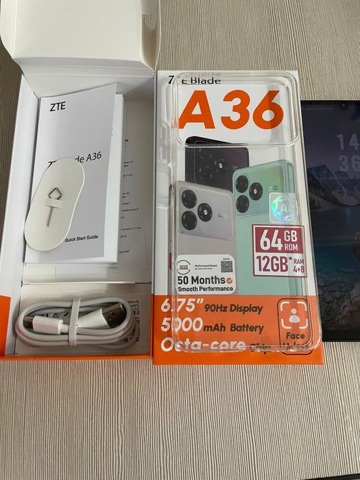 Продам смартфон,ZTE A36  4-64 gb