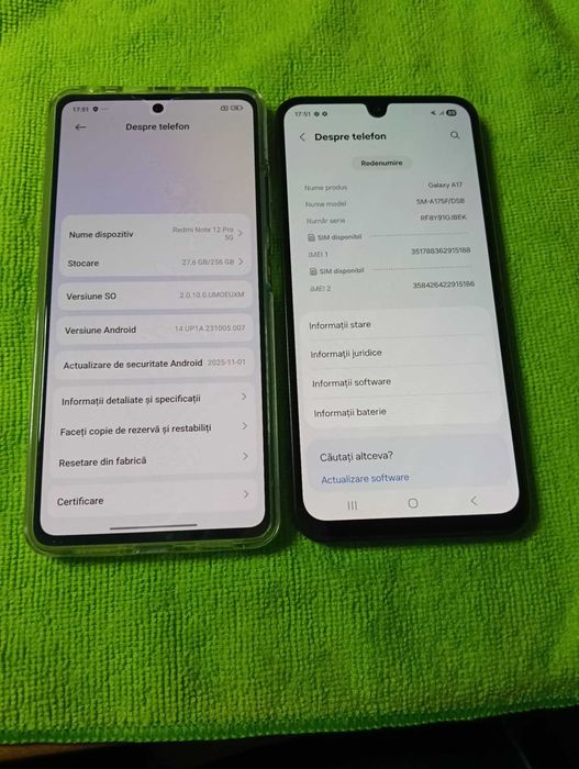 Telefoane Samsung A17 si Redmi note 12 pro
