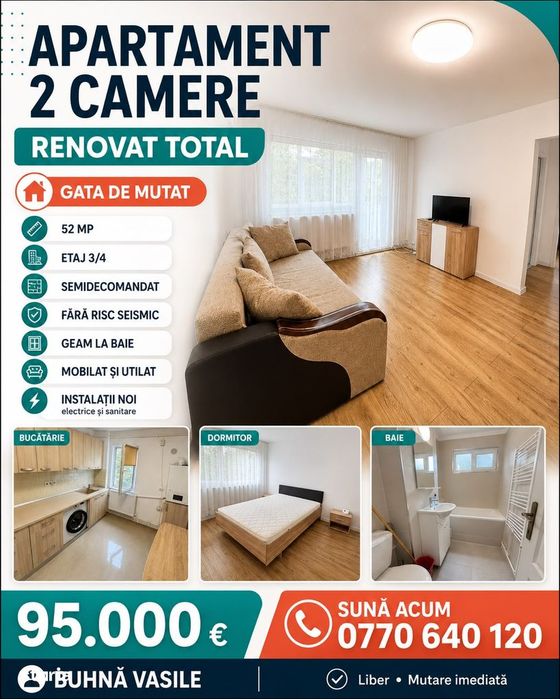 Cantemir - 2 Camere Renovat Total - Etaj Intermediar - Fara Risc Seism — fotografia 1