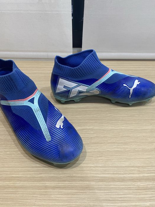 Ghete Fotbal Puma Future 7 Match+ – FG, Albastru/Turcoaz, Mărimea 42.5